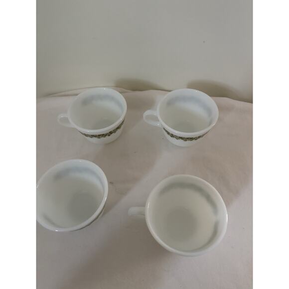4 Vintage Pyrex Corelle Spring Blossom Green Crazy Daisy Coffee Tea Cup Mugs - Picture 6 of 9